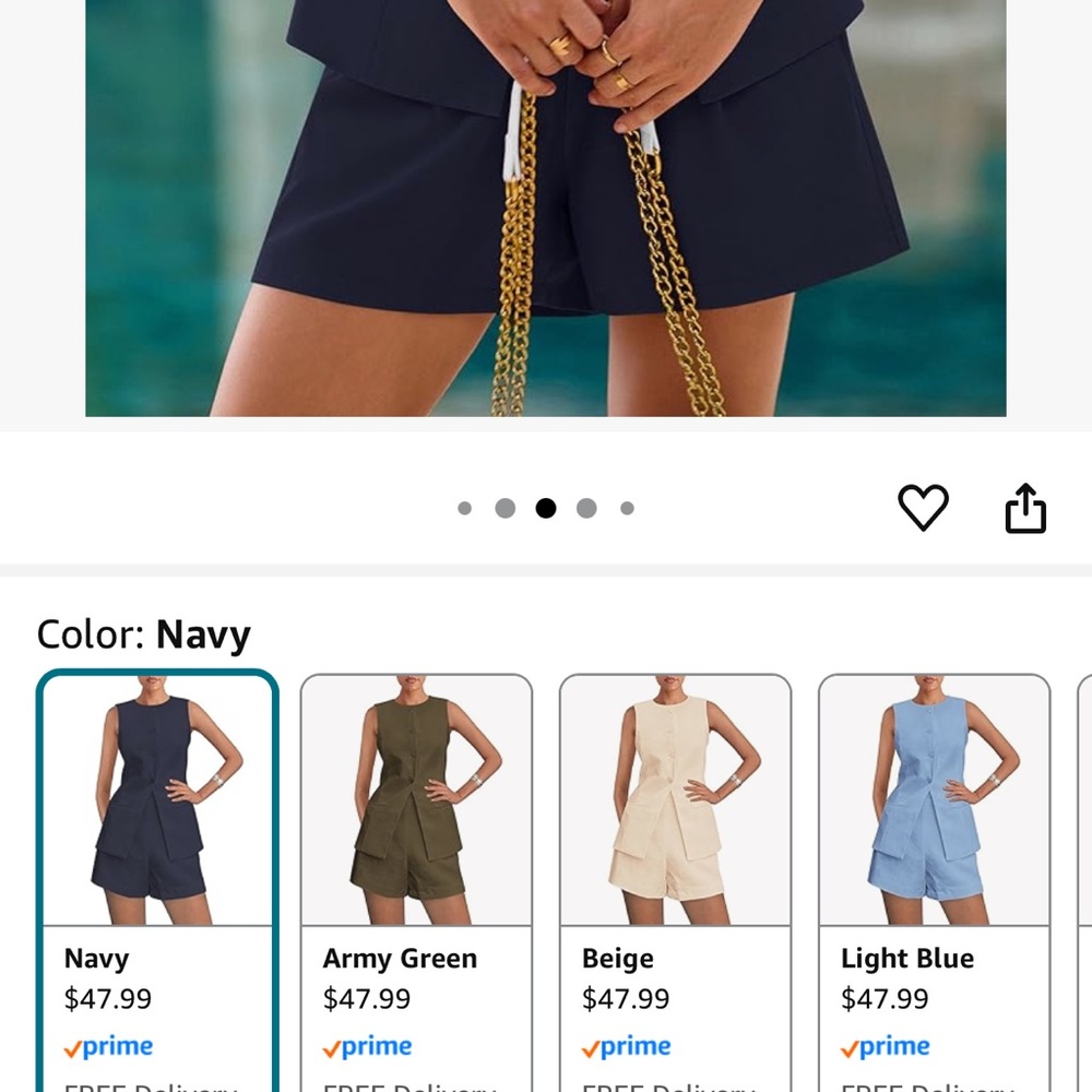 Pretty garden Navy Sleeveless vest  and Shorts Set - Picture 7 of 7